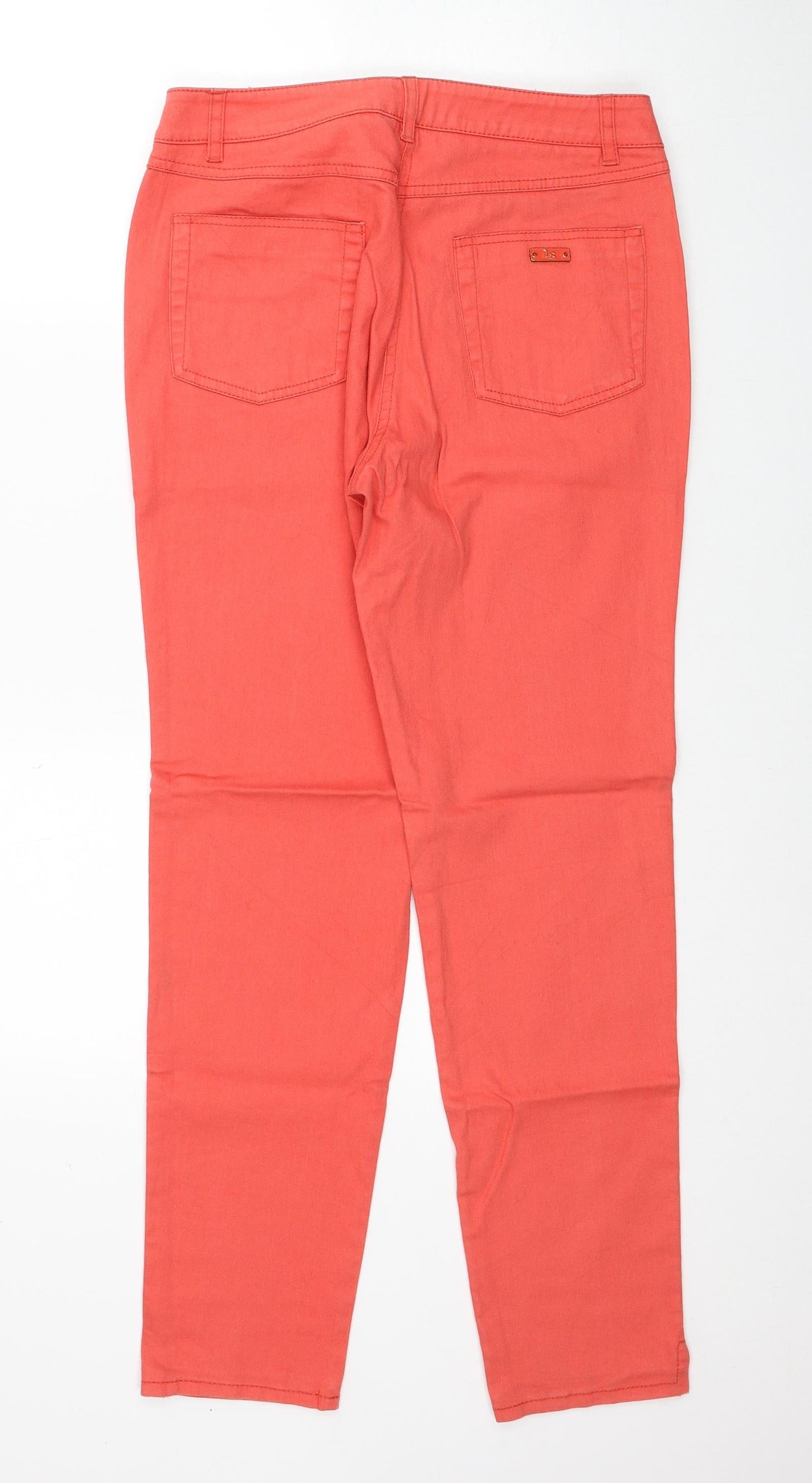 Luisa Spagnoli Womens Red Cotton Skinny Jeans Size 16 Regular Zip