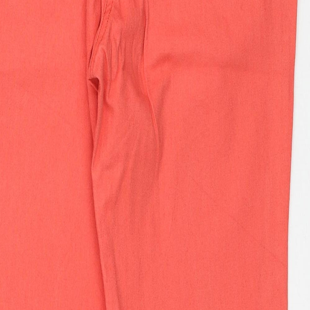 Luisa Spagnoli Womens Red Cotton Skinny Jeans Size 16 Regular Zip