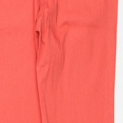 Luisa Spagnoli Womens Red Cotton Skinny Jeans Size 16 Regular Zip