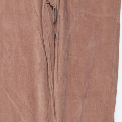 Adolfo Womens Beige Cotton Trousers Size 12 Regular Zip - Ankle Zips