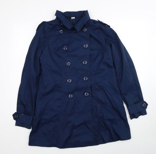 Womens UK Size 10 H&M Blue Pea Coat