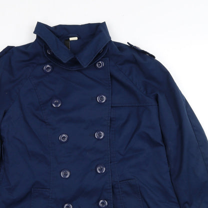 Womens UK Size 10 H&M Blue Pea Coat