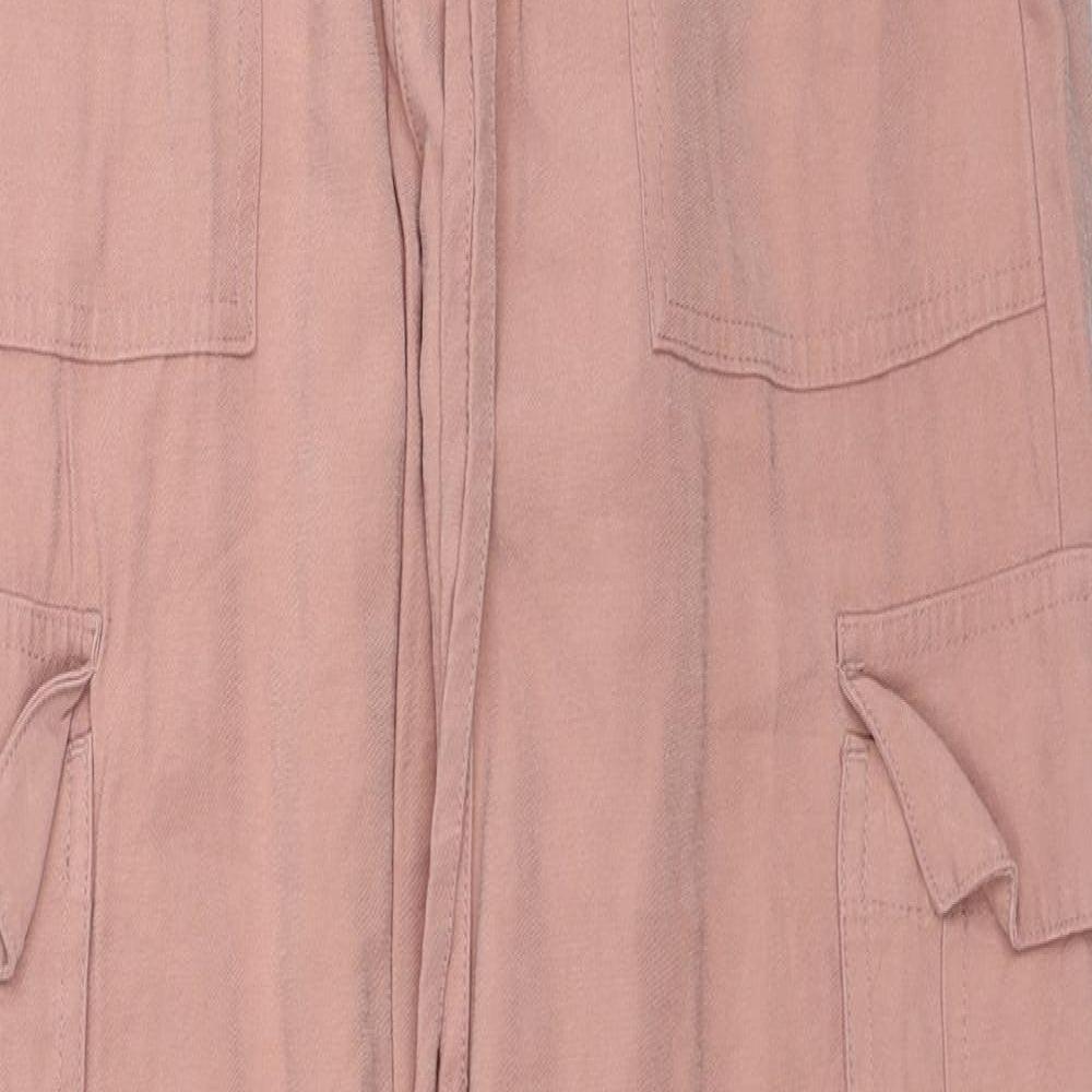The B.C. Clothing Womens Beige Viscose Cargo Trousers Size 8 Regular Zip