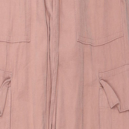 The B.C. Clothing Womens Beige Viscose Cargo Trousers Size 8 Regular Zip