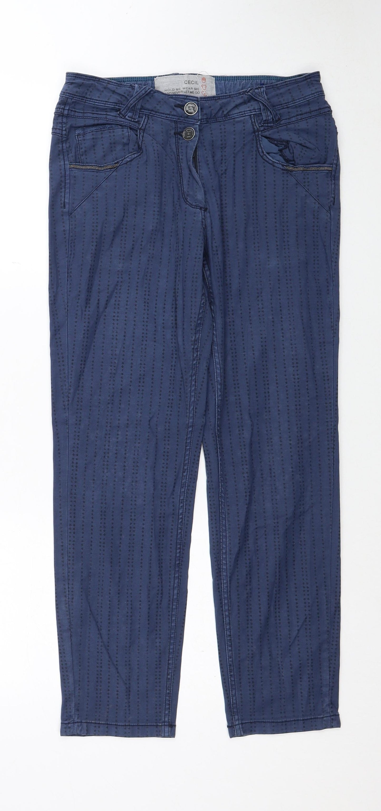 Womens UK Size 26 in Cecil Regular Fit Straight Blue Jeans