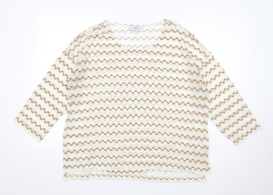 Womens UK Size 18 NEXT White Pullover Jumper