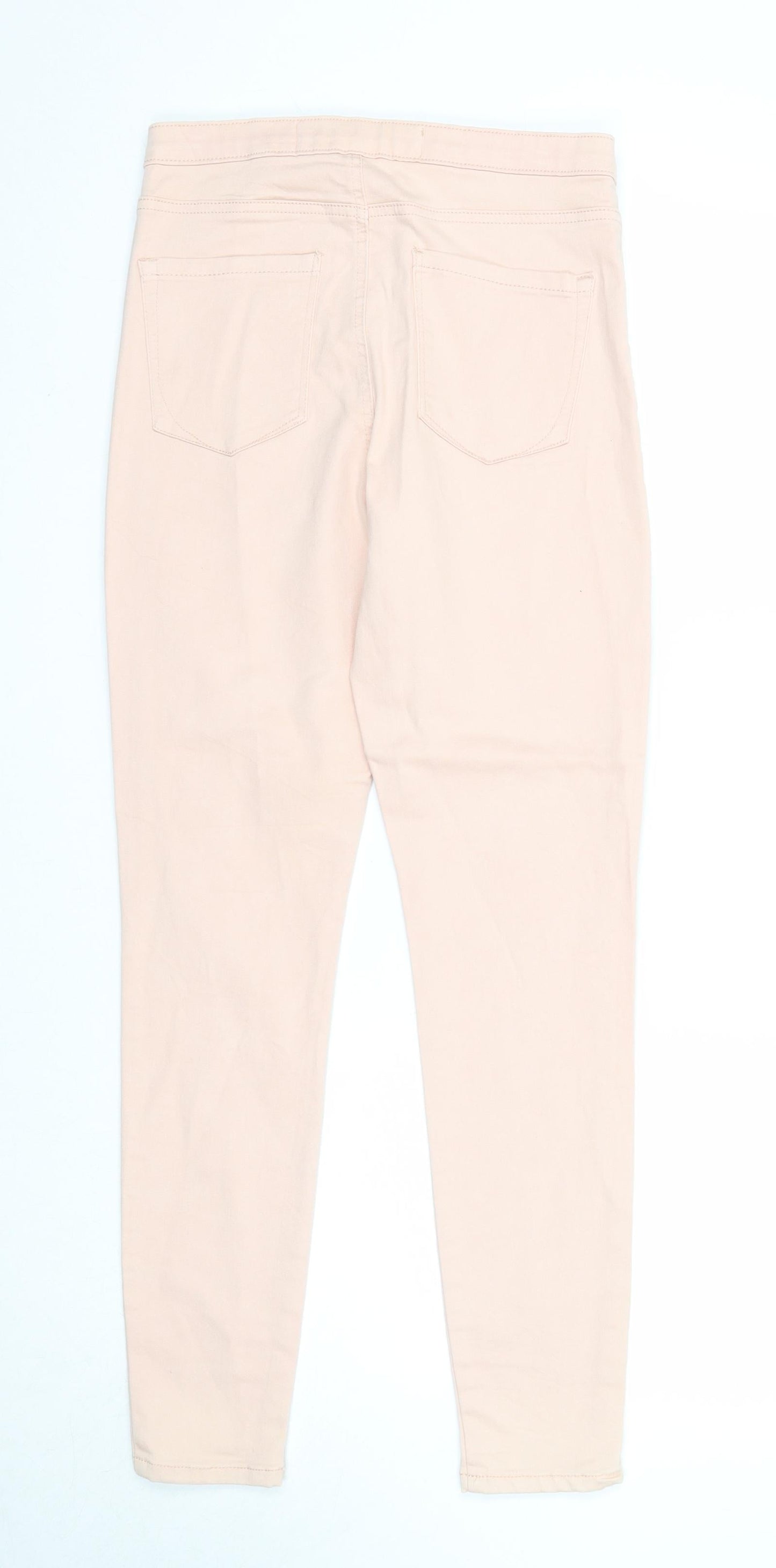 Denim & Co. Womens Pink Cotton Jegging Jeans Size 12 Regular Zip