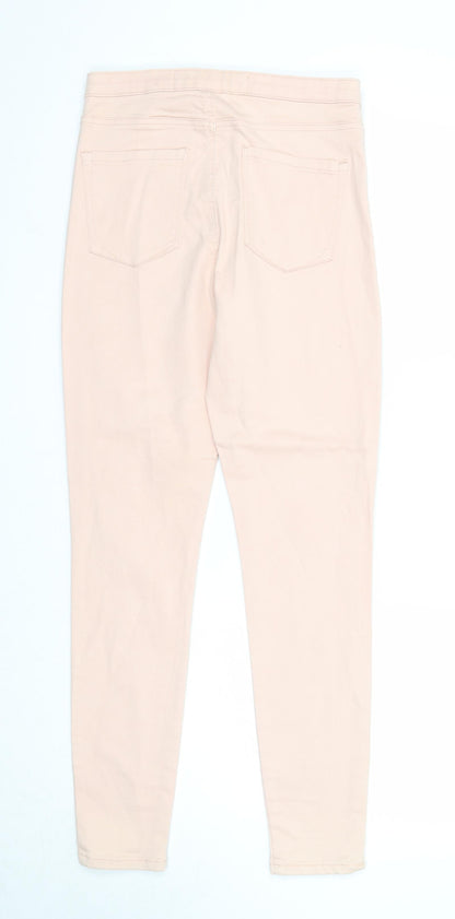 Denim & Co. Womens Pink Cotton Jegging Jeans Size 12 Regular Zip