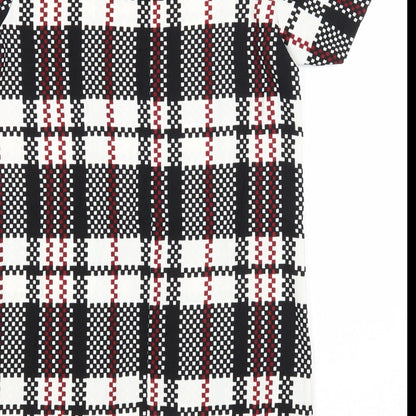 Vera & Lucy Womens Multicoloured Plaid Polyester Shift Size M Scoop Neck Zip
