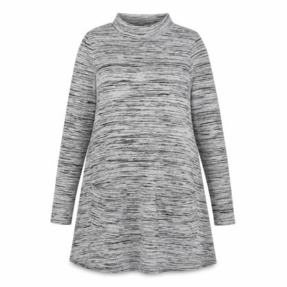 ASOS Womens Grey Viscose Trapeze & Swing Size 8 Mock Neck Pullover