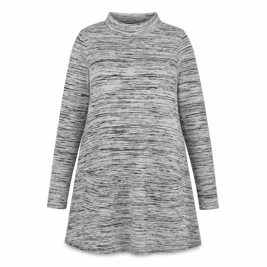 ASOS Womens Grey Viscose Trapeze & Swing Size 8 Mock Neck Pullover