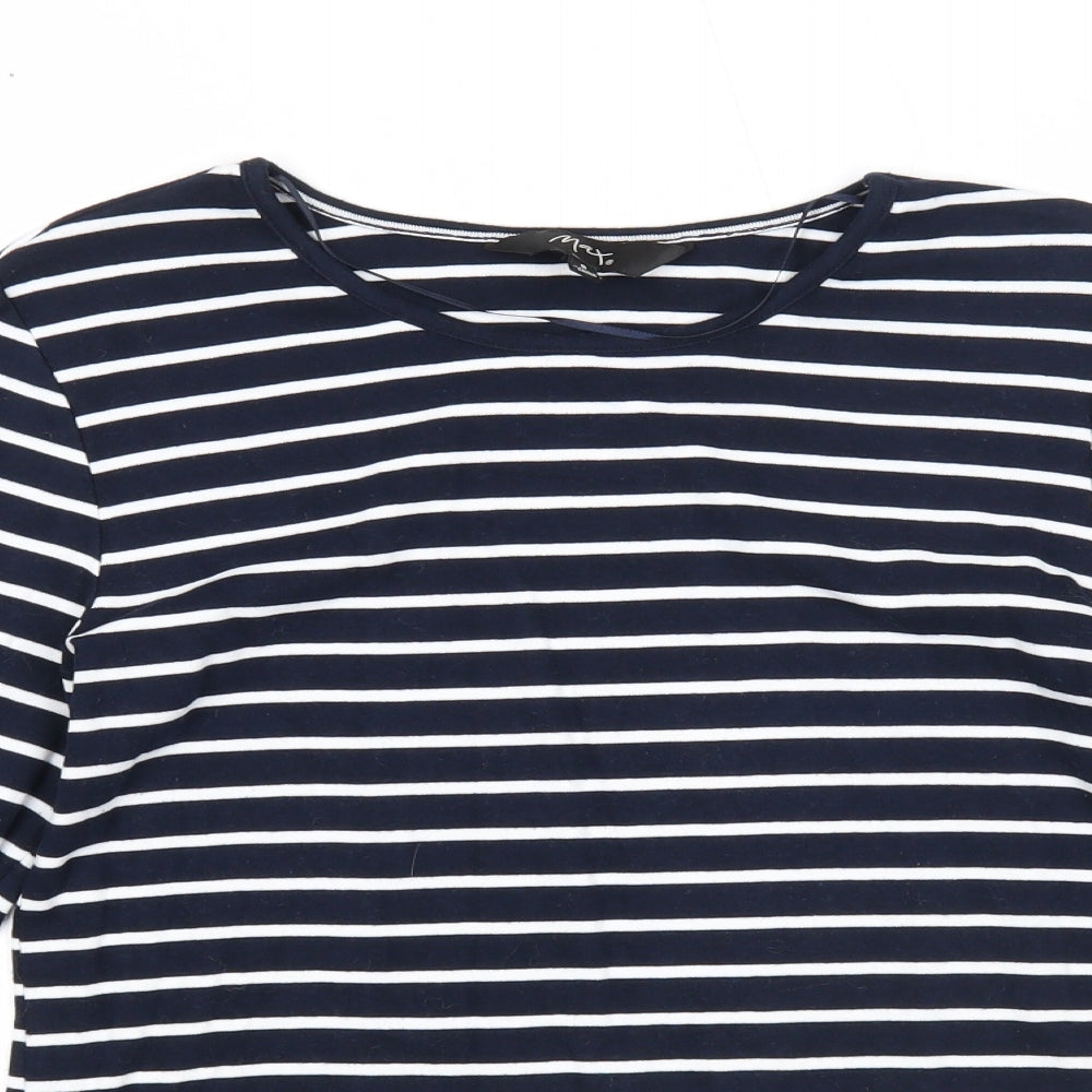 Womens UK Size S Max Blue Basic Blouse