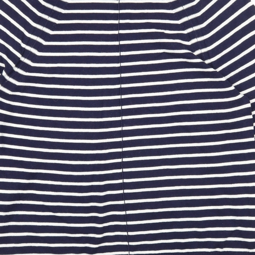 Gap Womens Blue Scoop Neck Striped Cotton Pullover Jumper Size XS