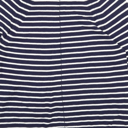 Gap Womens Blue Scoop Neck Striped Cotton Pullover Jumper Size XS
