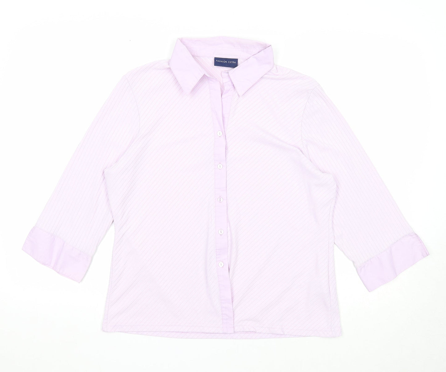 Womens UK Size 18 Fashion Extra Purple Basic Button-Up