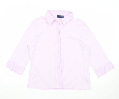 Womens UK Size 18 Fashion Extra Purple Basic Button-Up