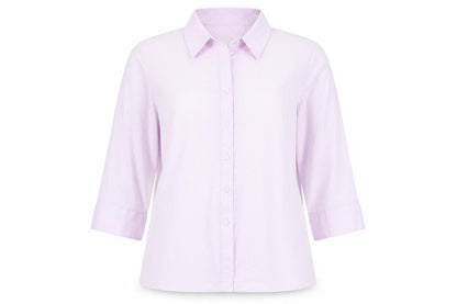 Womens UK Size 18 Fashion Extra Purple Basic Button-Up