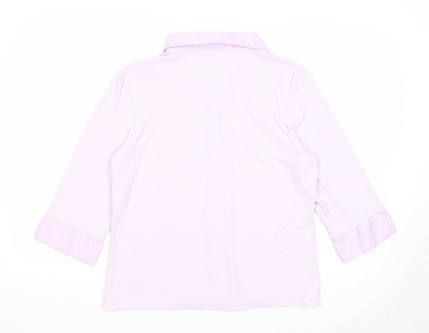 Womens UK Size 18 Fashion Extra Purple Basic Button-Up