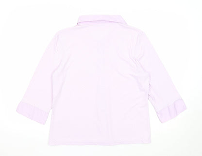 Womens UK Size 18 Fashion Extra Purple Basic Button-Up
