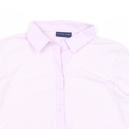 Womens UK Size 18 Fashion Extra Purple Basic Button-Up