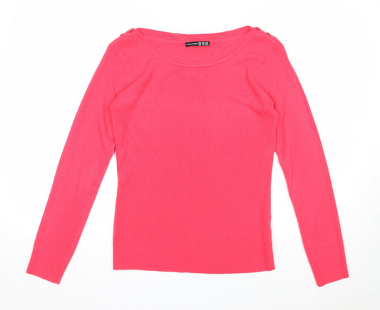 Atmosphere Womens Pink Boat Neck Acrylic Pullover Jumper Size 10