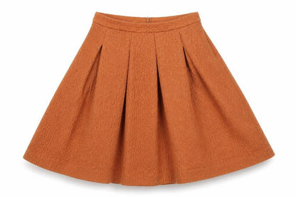 H&M Womens Orange Polyester Skater Skirt Size 6 Zip