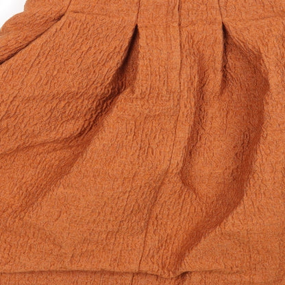 H&M Womens Orange Polyester Skater Skirt Size 6 Zip