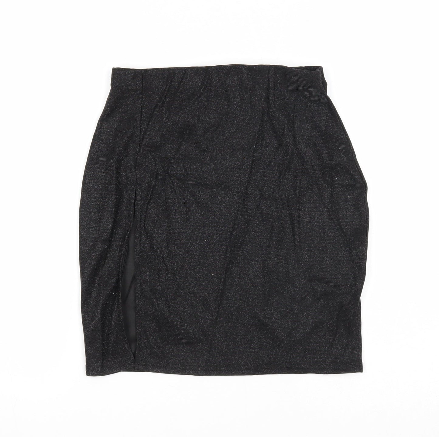 PRETTYLITTLETHING Womens Black Polyester Mini Skirt Size 8