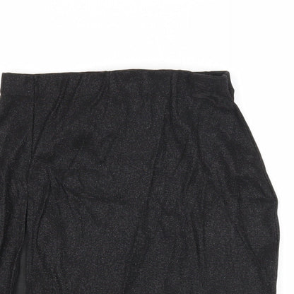 PRETTYLITTLETHING Womens Black Polyester Mini Skirt Size 8
