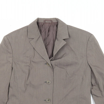 Sisley Womens Grey Jacket Blazer Size 14 Button