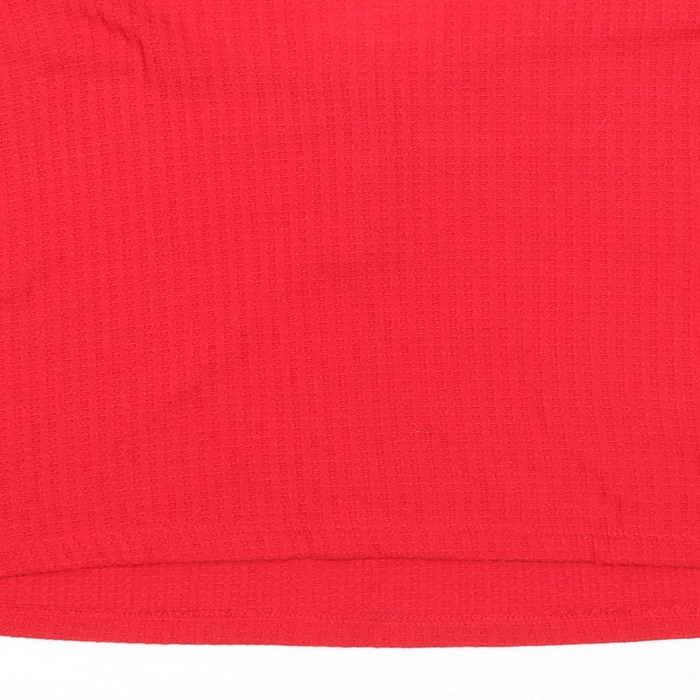 Primark Womens Red Round Neck Polyester Pullover Jumper Size 10