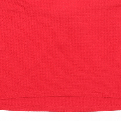 Primark Womens Red Round Neck Polyester Pullover Jumper Size 10