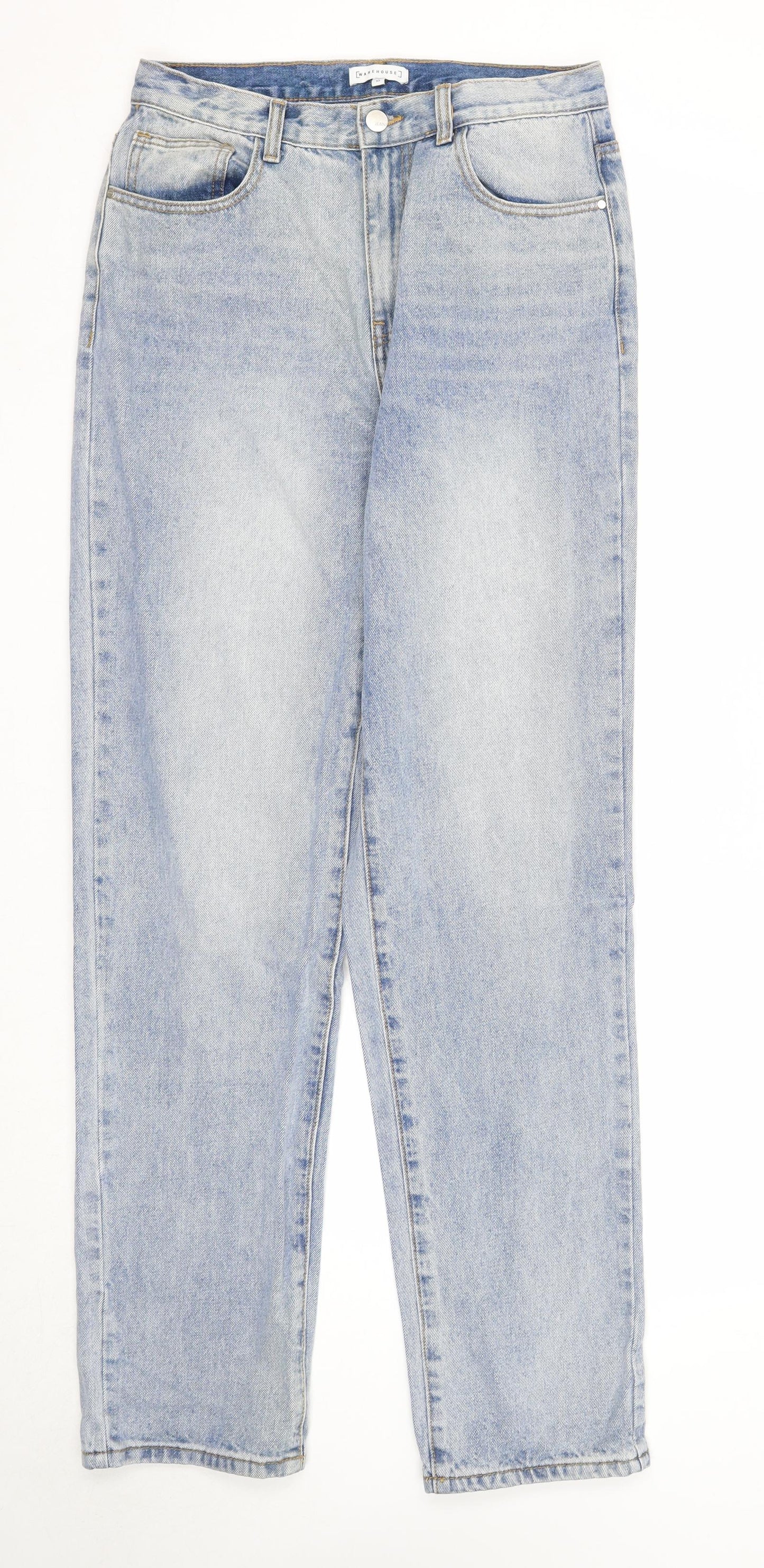 Womens UK Size XL Warehouse Regular Fit Straight Blue Jeans