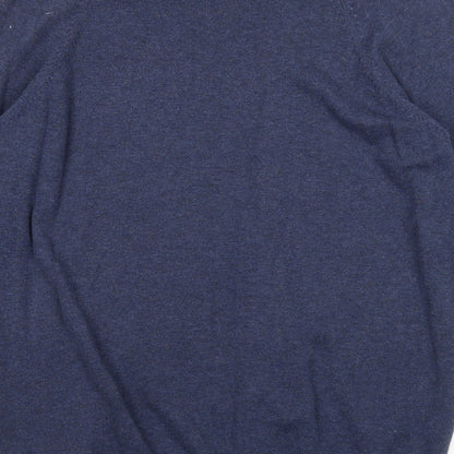 Loxley Mens Blue V-Neck Cotton Pullover Jumper Size M Long Sleeve