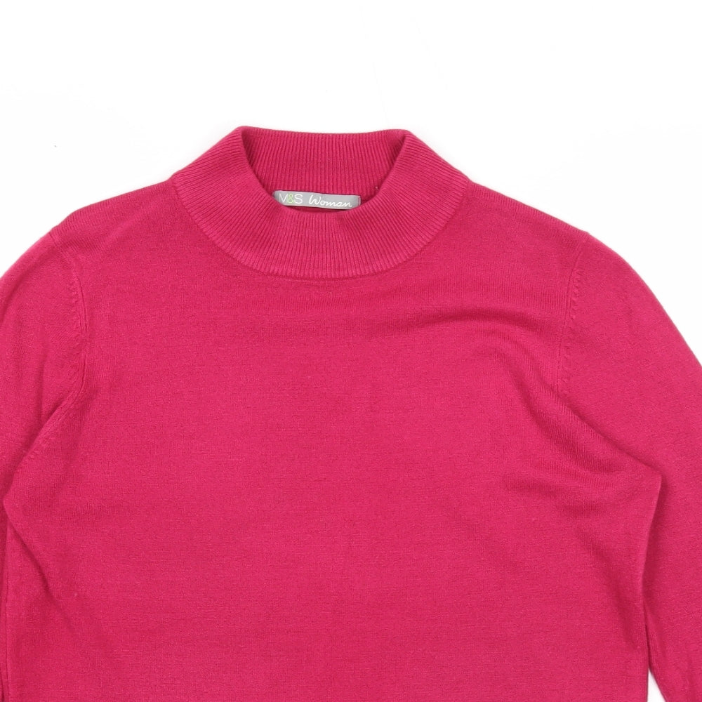 Womens UK Size 10 Marks and Spencer Pink Pullover Jumper