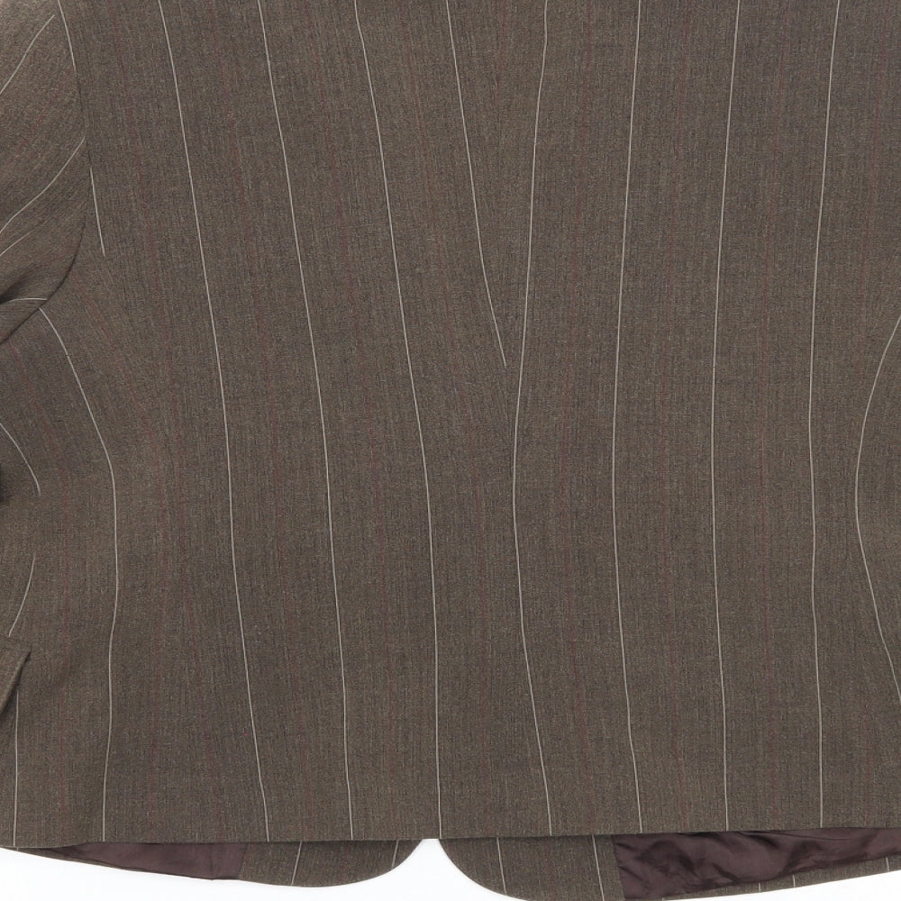 Rebecca Blu Womens Green Striped Jacket Blazer Size XL Button