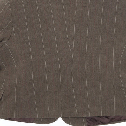 Rebecca Blu Womens Green Striped Jacket Blazer Size XL Button