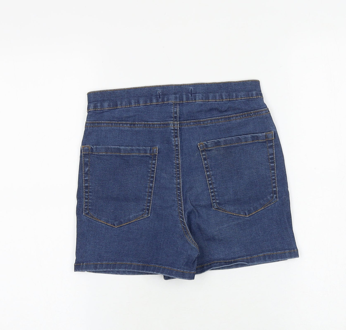 Denim & Co. Womens Blue Cotton Boyfriend Shorts Size 6 Regular Zip