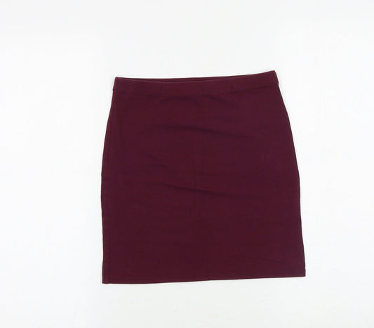 Primark Womens Purple Cotton Straight & Pencil Skirt Size 6