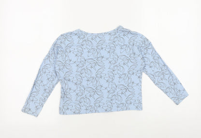 TU Girls Blue Geometric 100% Cotton Basic T-Shirt Size 6 Years Round Neck Pullover - Unicorn