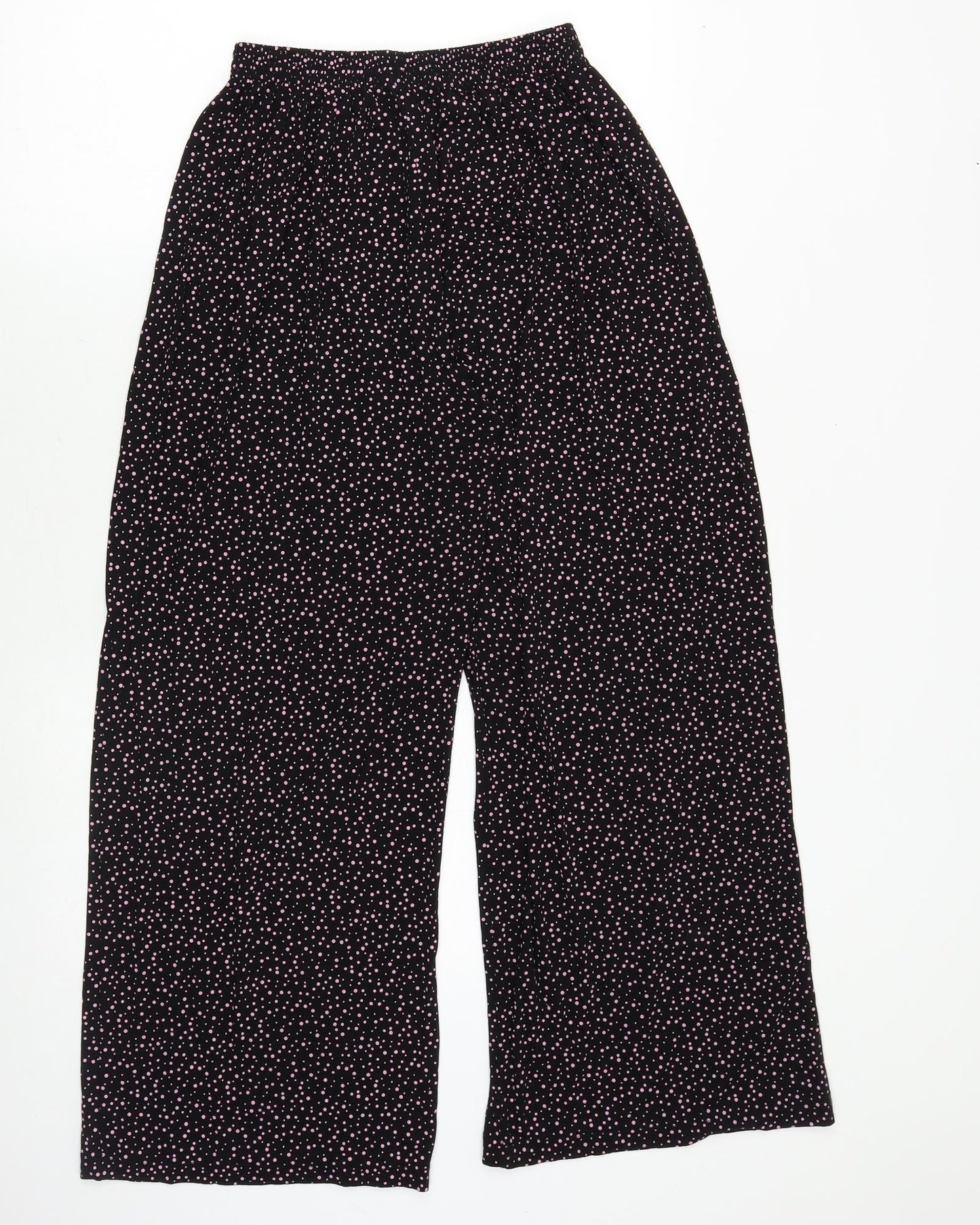 Preworn Girls Black Geometric Polyester Dress Pants Trousers Size L Regular Pullover