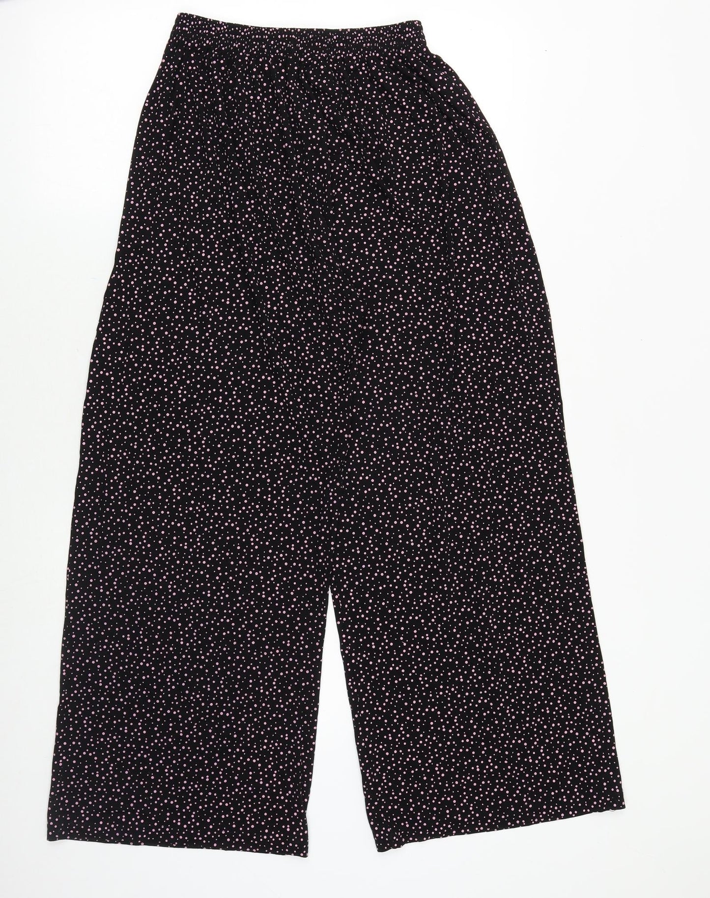 Preworn Girls Black Geometric Polyester Dress Pants Trousers Size L Regular Pullover