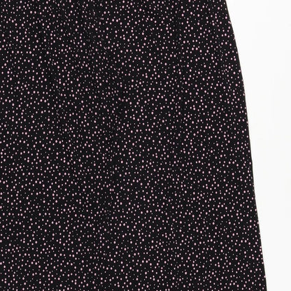 Preworn Girls Black Geometric Polyester Dress Pants Trousers Size L Regular Pullover