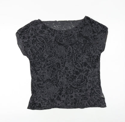 Womens UK Size M Crafted Grey Basic T-Shirt