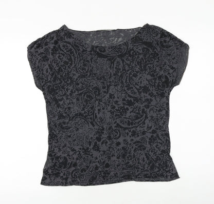 Womens UK Size M Crafted Grey Basic T-Shirt