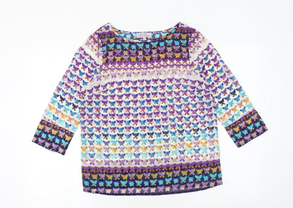 Womens UK Size 10 Be Beau Multicoloured Basic Blouse