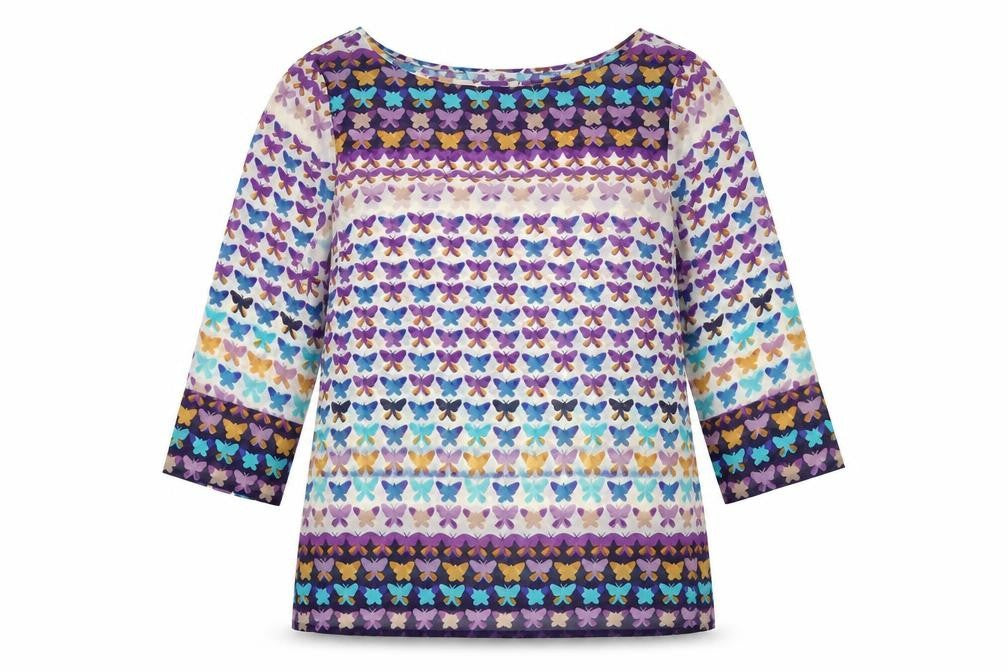 Womens UK Size 10 Be Beau Multicoloured Basic Blouse