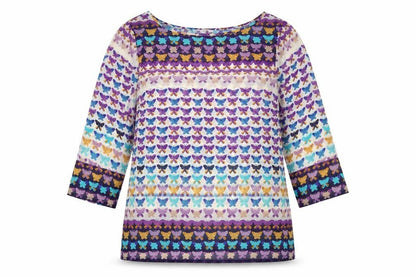 Womens UK Size 10 Be Beau Multicoloured Basic Blouse