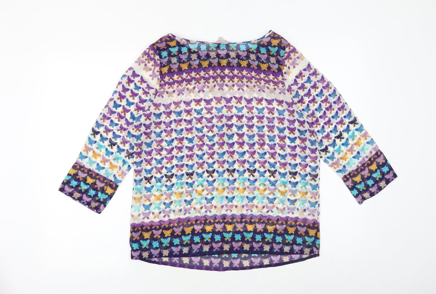 Womens UK Size 10 Be Beau Multicoloured Basic Blouse