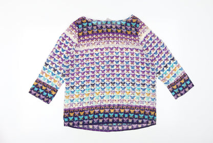 Womens UK Size 10 Be Beau Multicoloured Basic Blouse